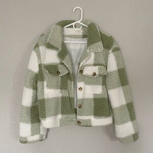 Baevaly | Gingham Sherpa Jacket
